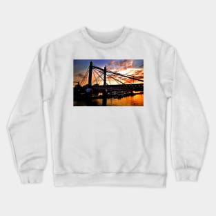 Albert Bridge Sunset River Thames London Crewneck Sweatshirt